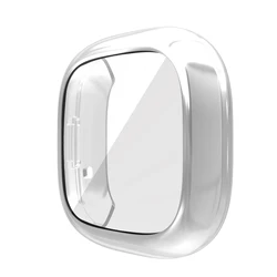 Premium Full - Screen TPU Protective Case for Smart Watch - Soft Plating Bumper Shell (Silver)
