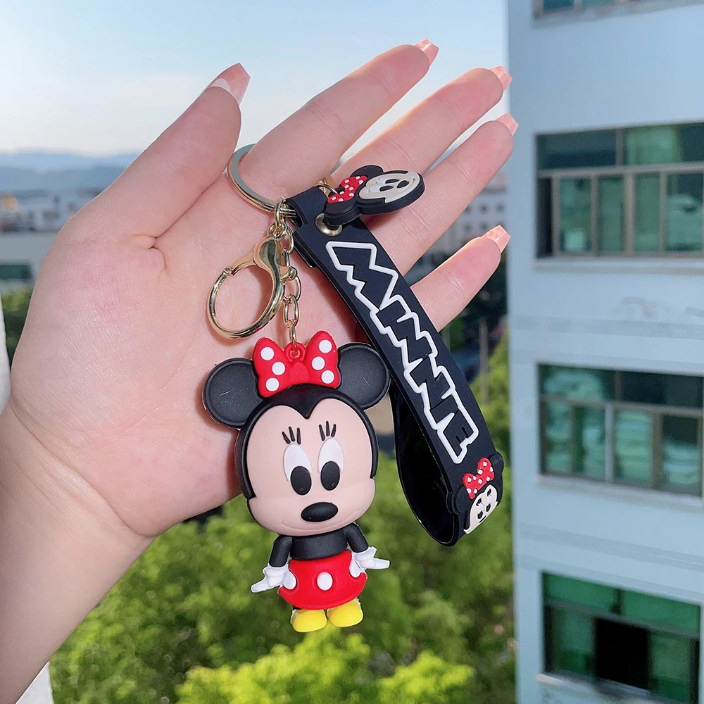 Luxury female car keychain cute Minnie Bear pendant backpack accessories#one