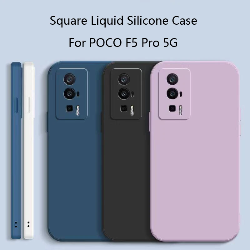 Flüssige Silikonhülle für Xiaomi POCO F5 Pro Cover Matte Case Poco F5 Pro 5G Soft Procect Cover Fundas