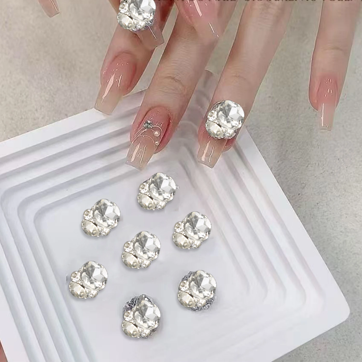 Resin Crystal Nail Art Rhinestones 3D Ballet Design French Manicure