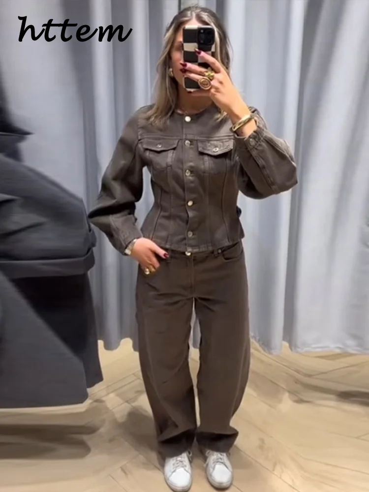 Women's Slim Fit Denim Jacket and Pants Set - 2025 Spring Fashion Collection