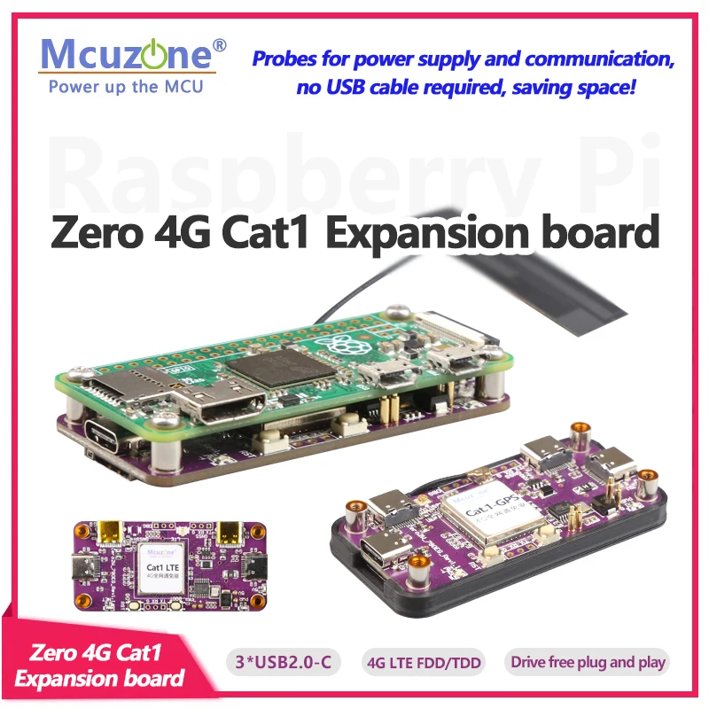 Sonde Per Scheda Di Espansione Raspberry Pi Zero 4G Cat1 Per Alimentazione E Comunicazione, Nessun Cavo Usb Richiesto, Risparmio Di Spazio!