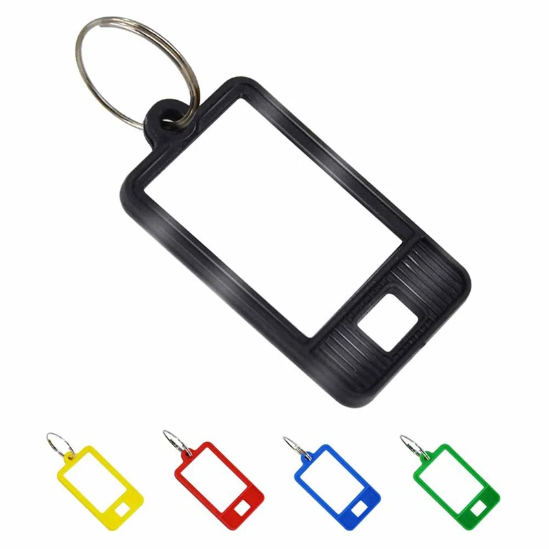 

Hot 100 Pieces Tough Plastic Key Tags Oval Shaped Label Tag With Window And Split Ring,Blank Labeling Tags 5 Colors