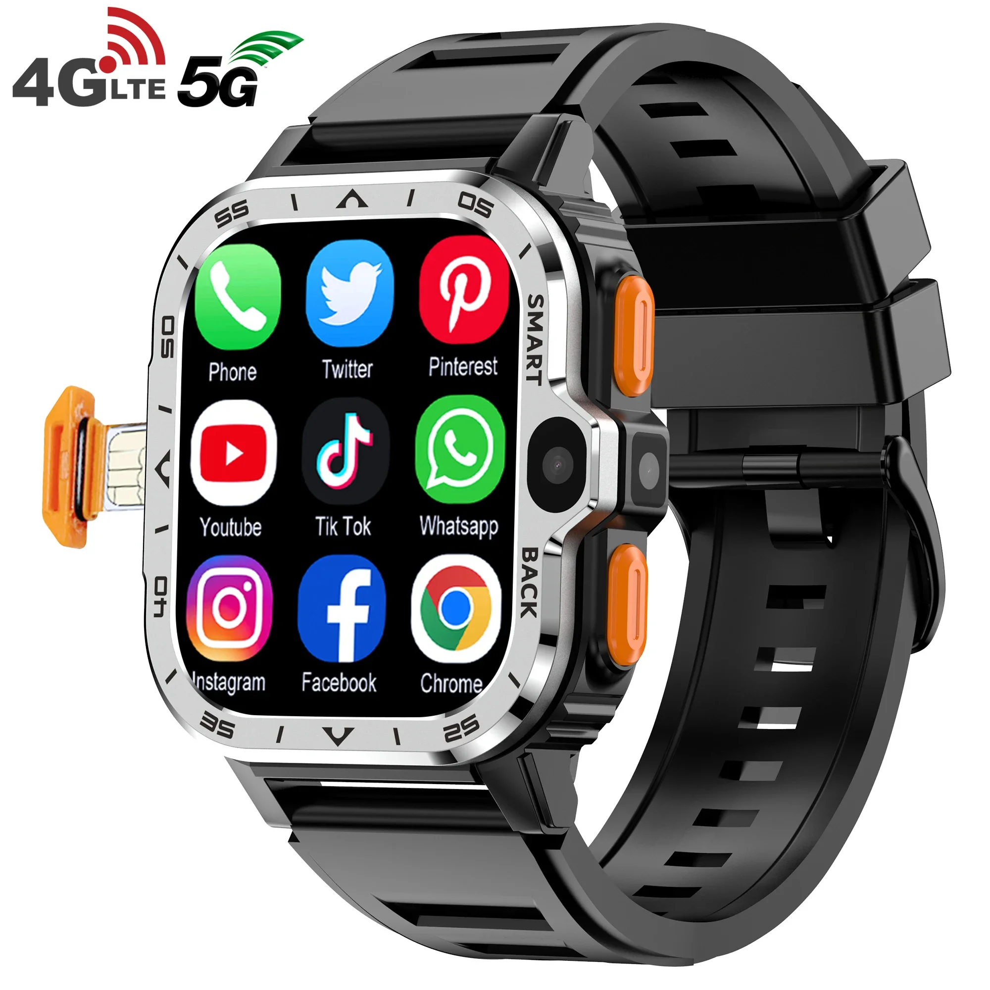 

2024 PGD Android Smart Watch Men GPS 16G/64G ROM Storage HD Dual Camera NFC 2G 4G SIM Card WIFI Wireless Fast Internet Access