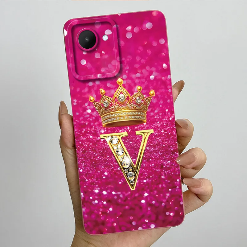 Crown Letters Soft Case with Camera Protection - Stylish Back Cover