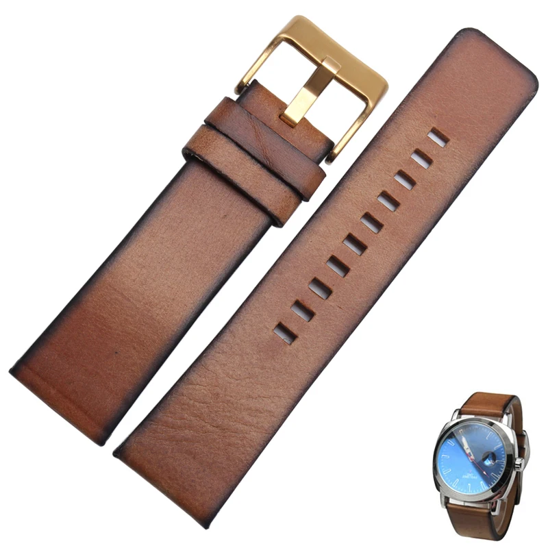 Quality Genuine Retro Leather Watchband for Men – Vintage Italian Leather Strap 22mm, 24mm, 26mm
