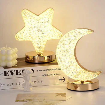 3-Color Touch Night Light – Moon & Stars LED Bedside Lamp 1