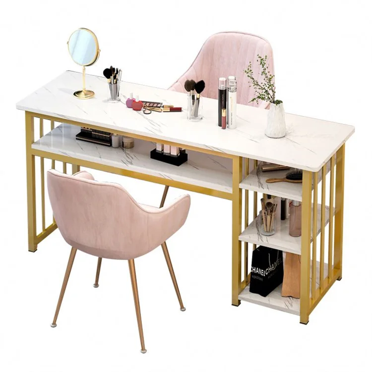 FOREVER Portable Rustic Professional Led Mabrle Pink Polish Set Salon Furniture Cheap Metal Nail Table