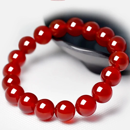 Real Red Agate Round Bead Stretch Bracelets 6/8/10/12/14/16mm Natural Stone Beads Bracelet for Girls