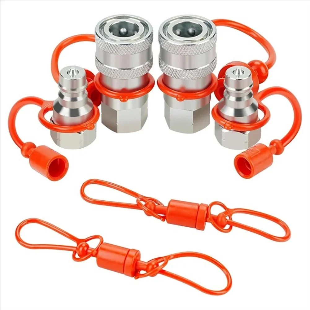 2 jeux de coupleurs hydrauliques à connexion rapide avec capuchon anti