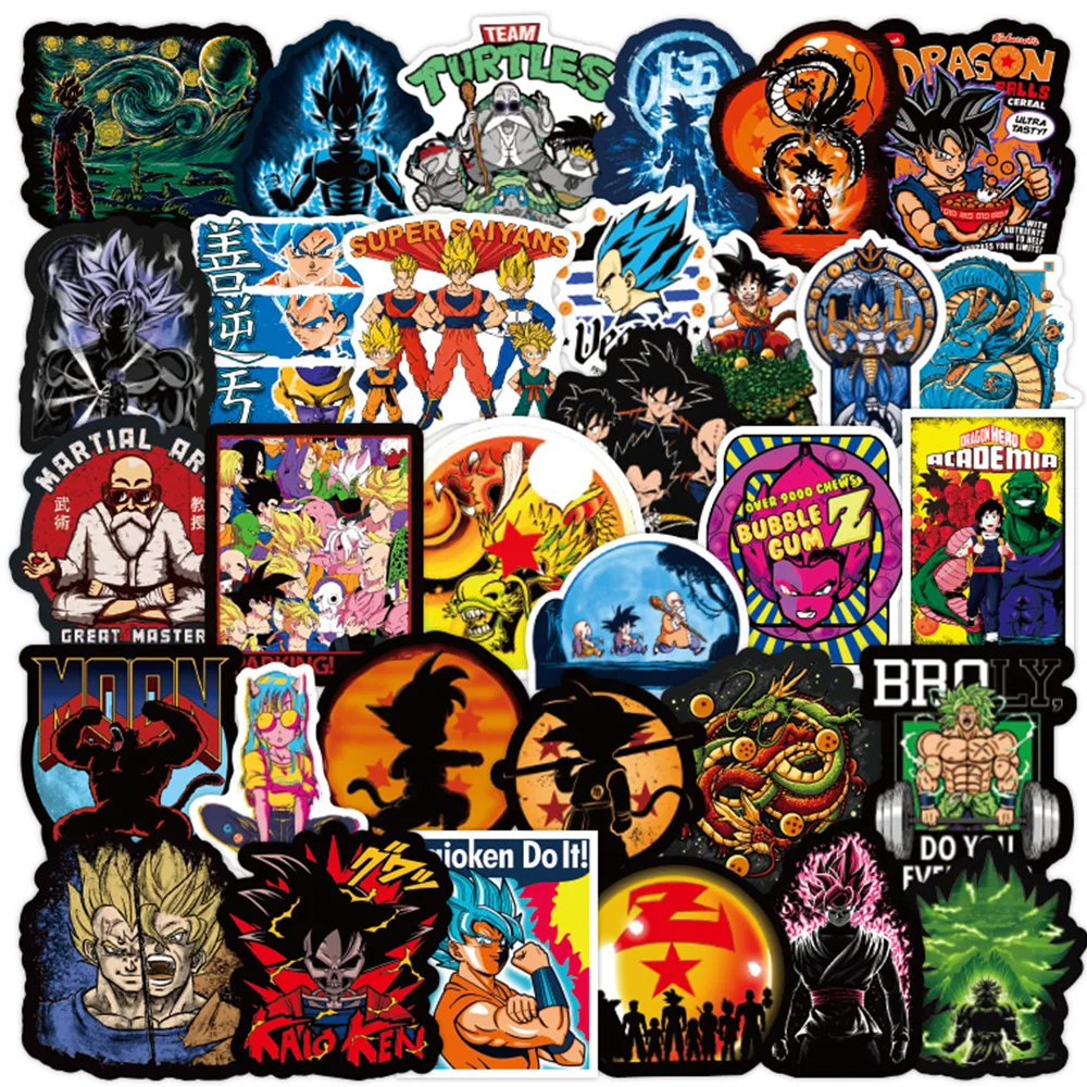 

10/30/50/100pcs Anime Dragon Ball Stickers for Kids Cool Graffiti Skateboard Laptop Car Waterproof Cool Cartoon Stickers Packs