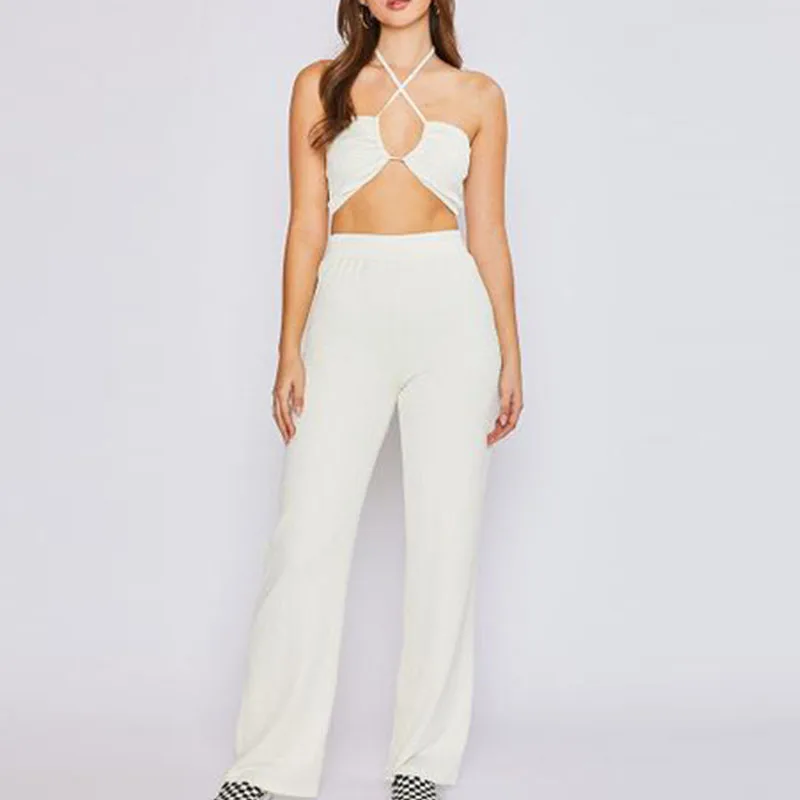 

Women's Sexy Criss Cross Lace Up Sling Basic Bow Tie Crop Top