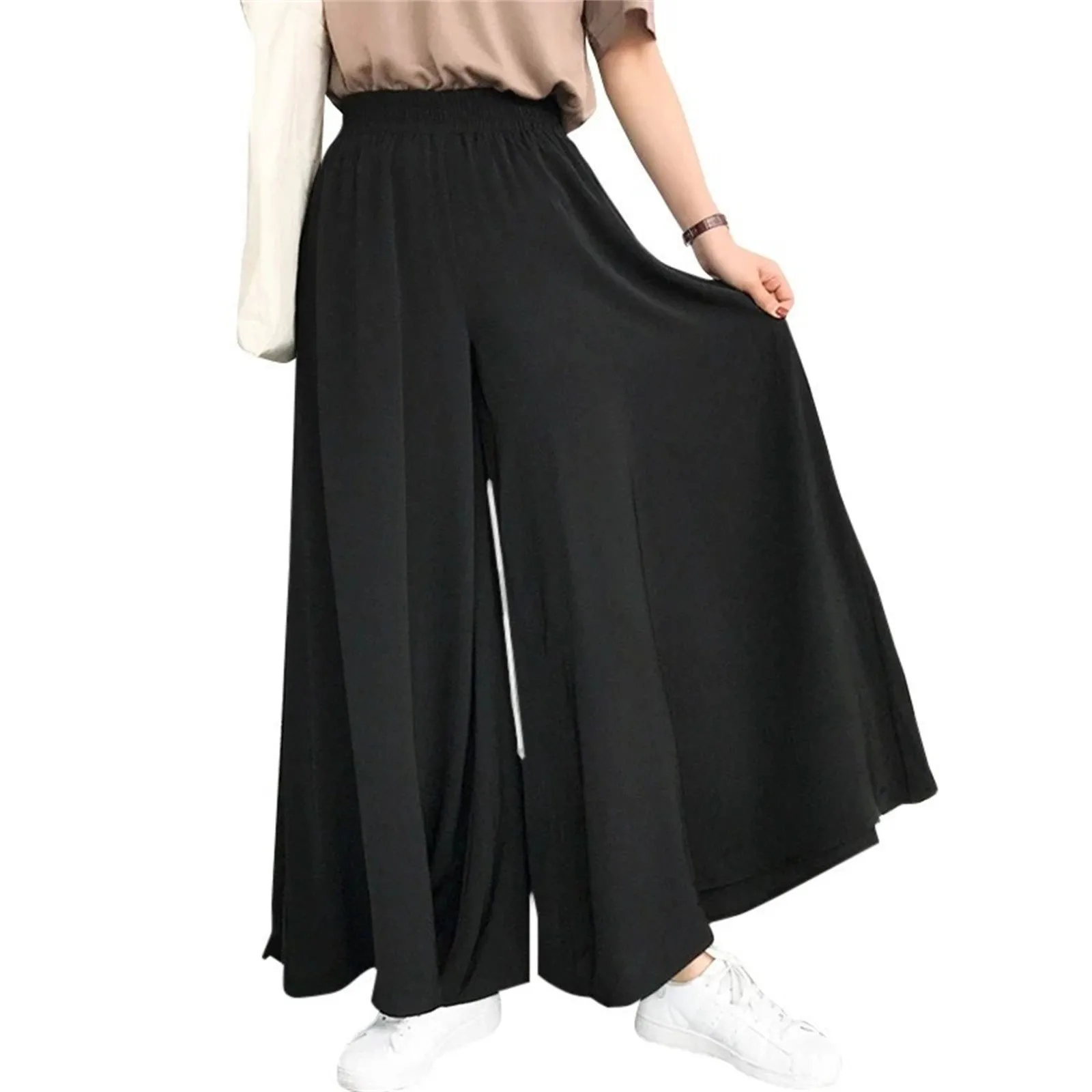 

Women Soft Pantalon Wide Legs Long Pants Casual High Waist Trousers Plus Size calça feminina pantalones holgados mujer 여성가을옷