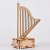 Wooden Handwork Music Box Harp Shape Music Box Wooden Music Box Assembled Muic Box for Kids Handwork Assembled Music Box 6
