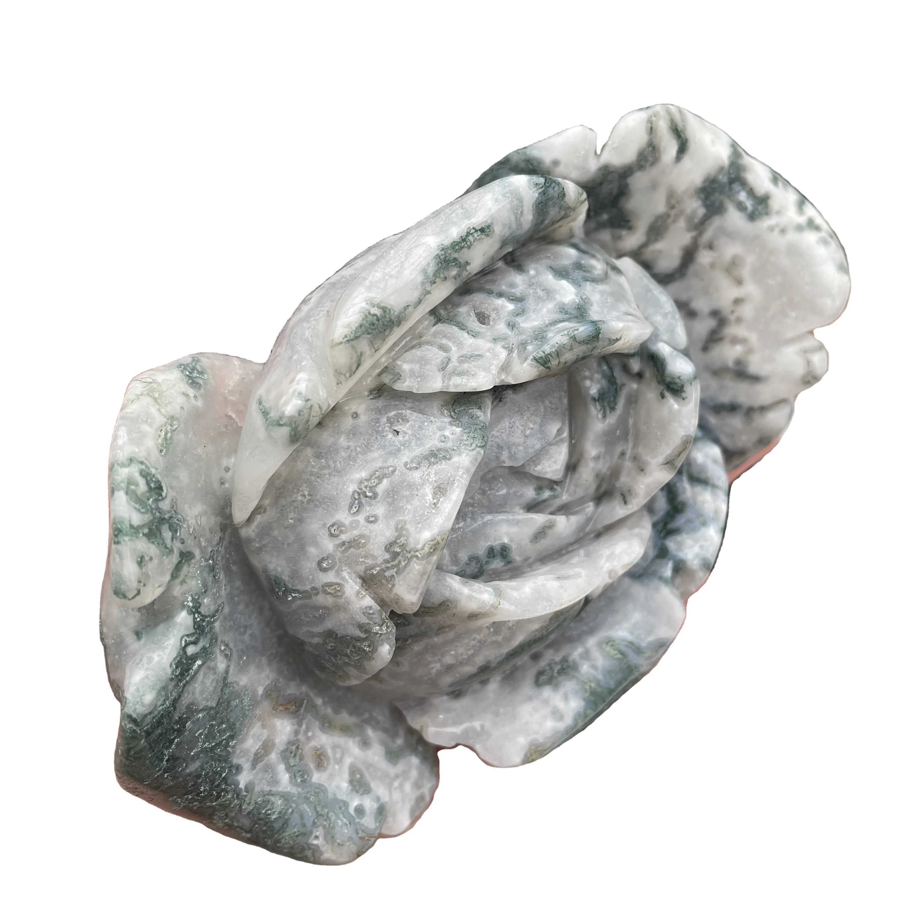 

natural rose quartz moss agate carving flower crystal carving roses crafts hand carving crystal sculpture