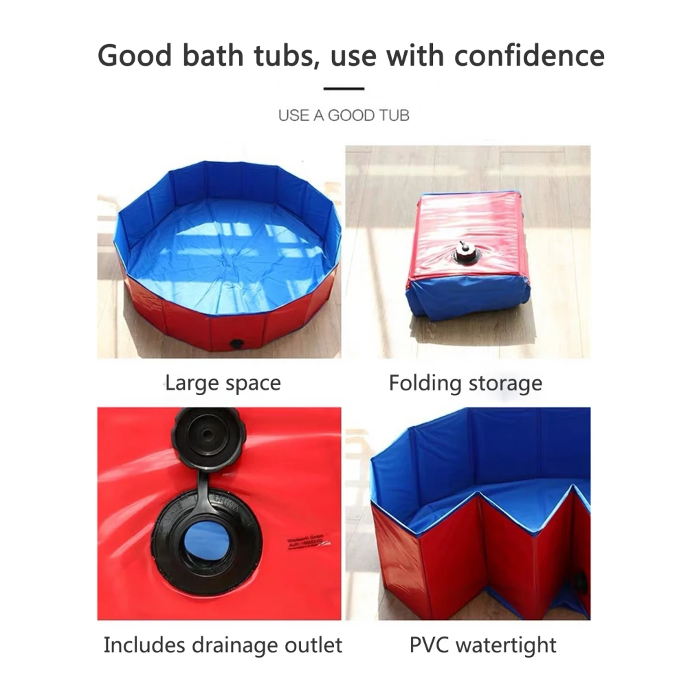 Dog Swimming Pool Foldable Pet Dog Bathing Tub Indoor Outdoor Summer Cool Bath Wash Accessories