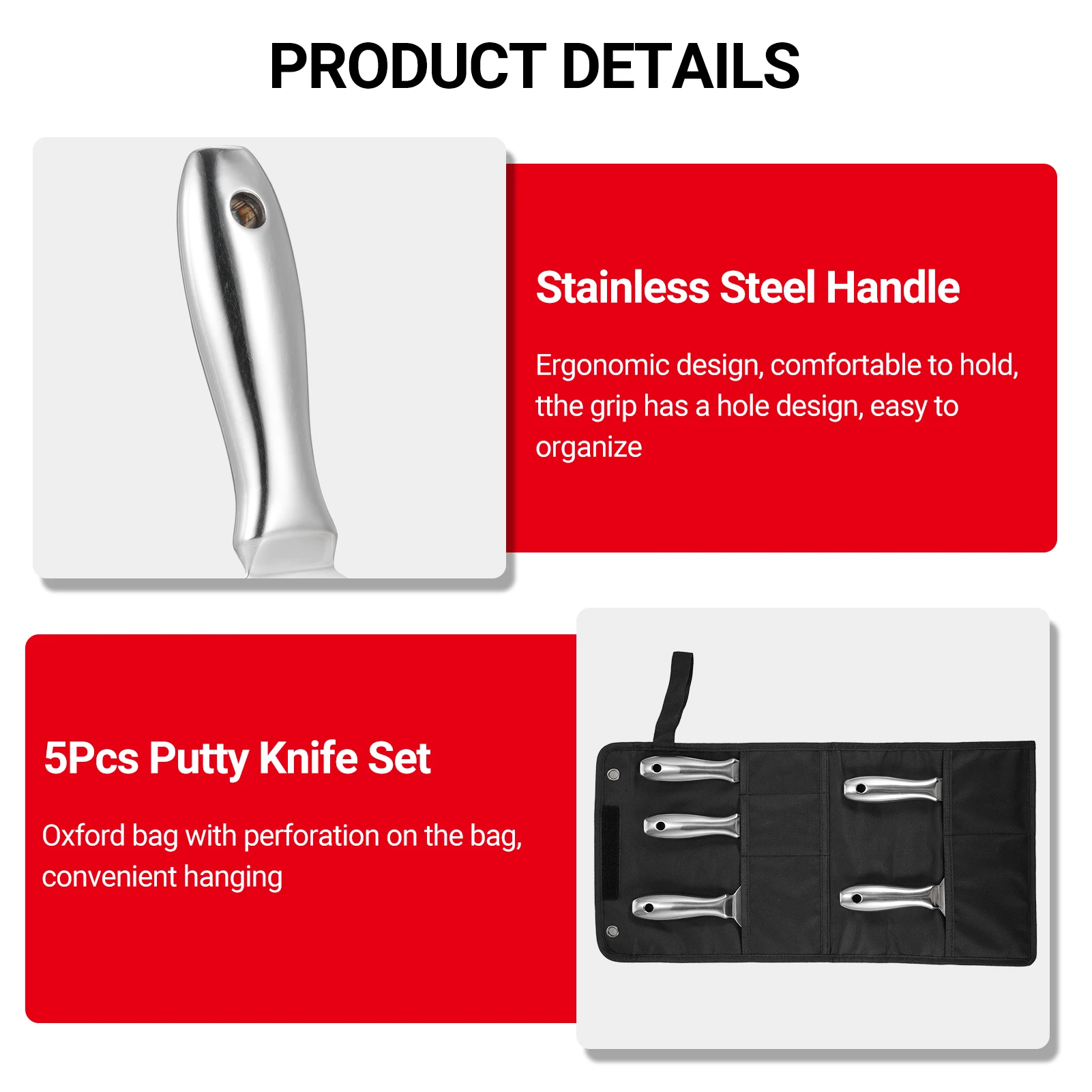 PENGGONG Putty Knife Set 1.5/2/3/4/5/6/8 inch Scraper Spackle Knife Paint Scrape