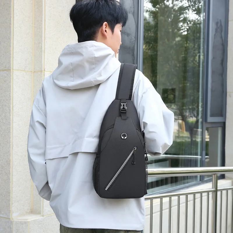 New Style Men\'s Chest Bag Cycling Sports Leisure Crossbody Single Shoulder Bag Fashion Trend Male Student Portable Phone Storage