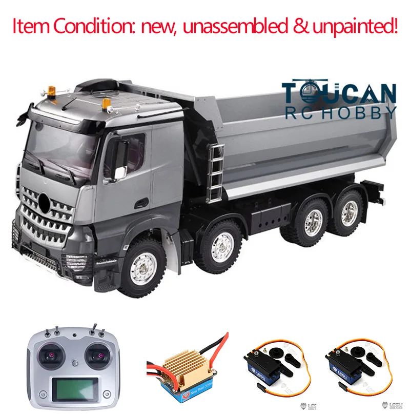

Toucan RC 1/14 4Axles Metal Bucket Dump Truck RC Tractor Trucks 1050A Rechargeable Esc Fs I6S Radio Diy Model Thzh0006-Smt2