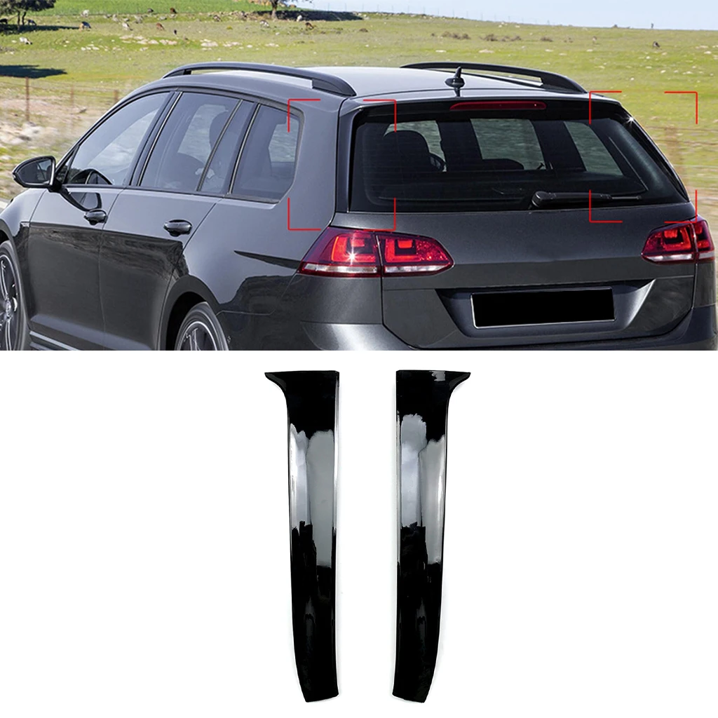 2 Pz Nero Lucido Auto Lunotto Laterale Spoiler Ala Splitter Per Volkswagen Golf 7 Mk7 Variante Wagen 2014-2017 Accessori Auto