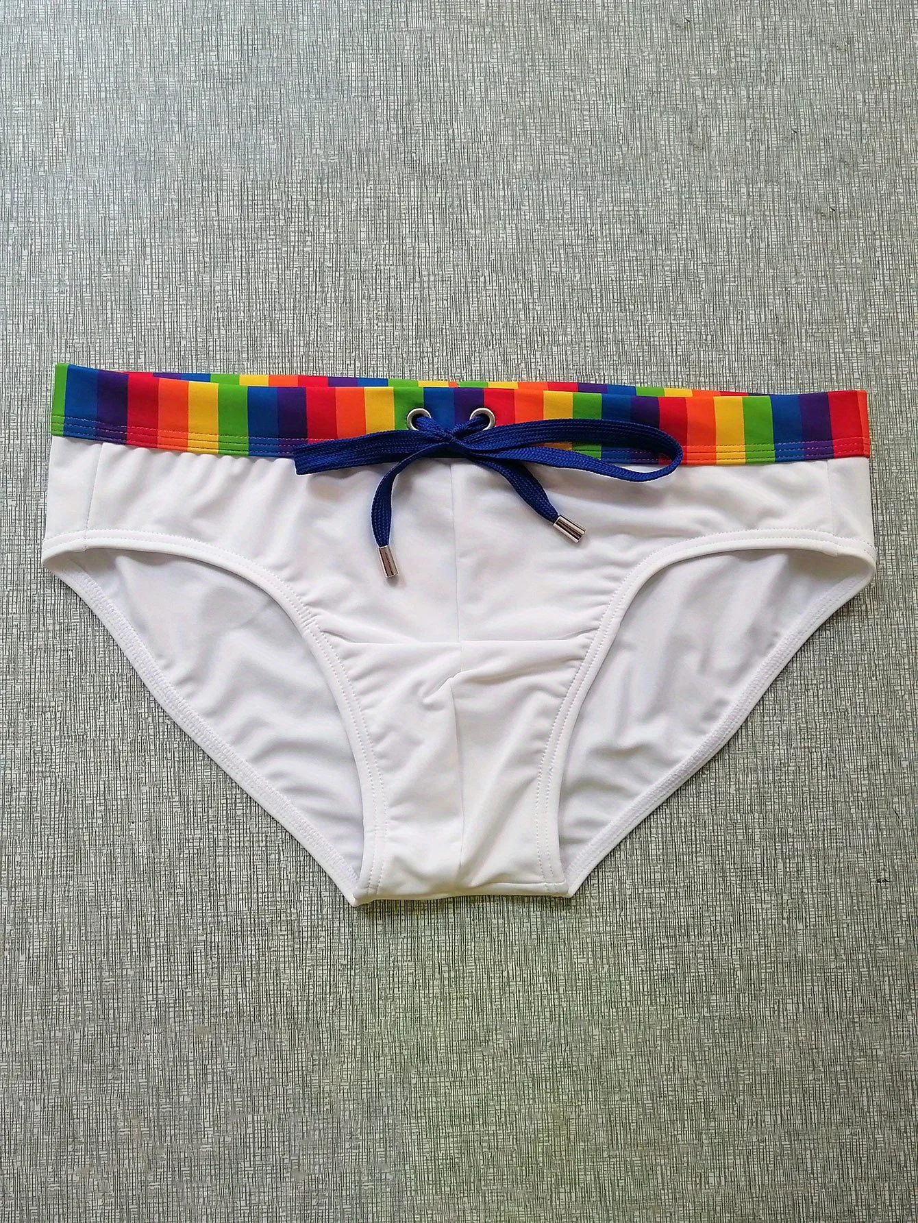Männer Badehose Kontur Beutel Bikini Badeanzug Regenbogen Streifen Bademode Männlich Sexy Badehose Board Strand Surfen Shorts – Detail 8