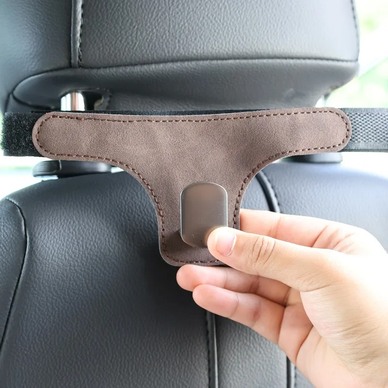 Pu Leather Seat Back Hook for Sports Car Seats Organizer Car Interior Hook Back Seat Storage Hanger Organizer for Handbag Purse
