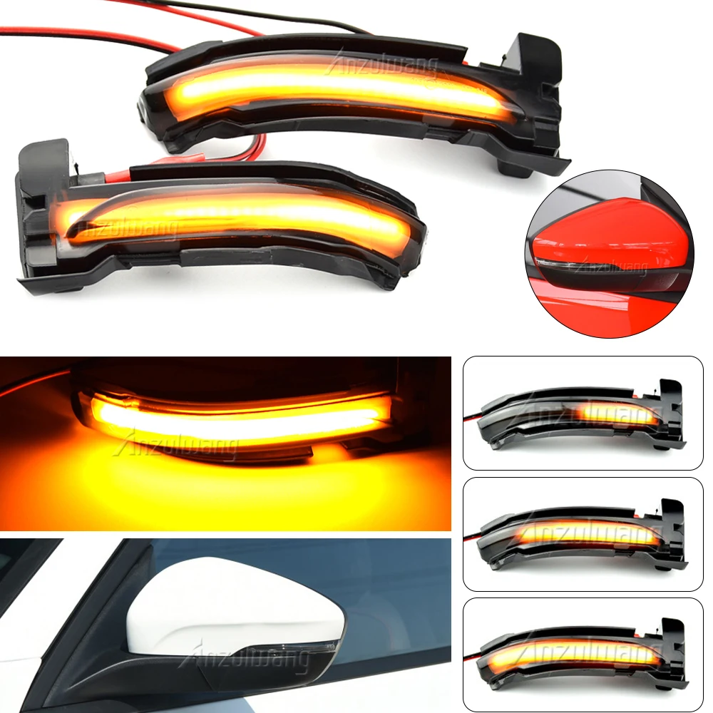 

Flowing Water LED Dynamic Turn Signal Blinker Sequential Side Mirror Indicator Light for Ford Focus 4 MK4 2019 2020 ST 2021