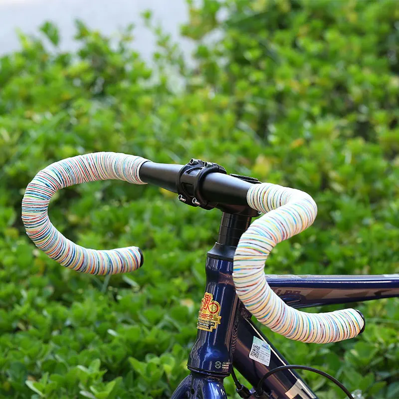 Soft Non-Slip Silicone Shock Absorber Sweat Wrap Tape Road Bike Bar Tape Chrysanthemum Print Handlebar Tapes