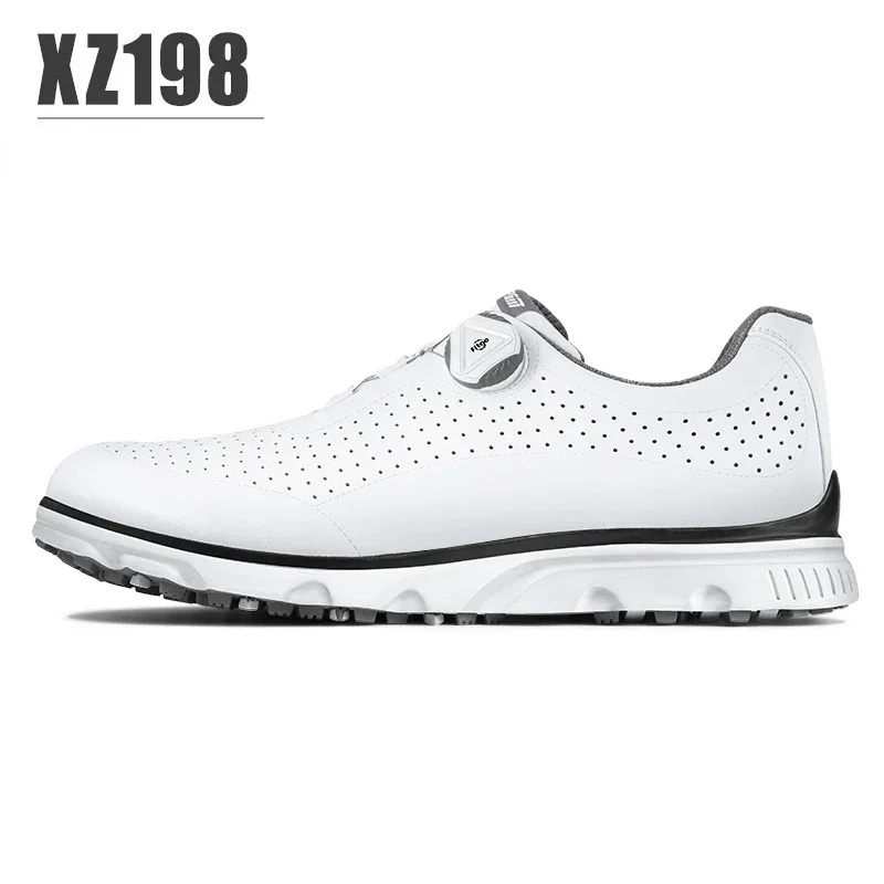PGM Men Golf Shoes Breathable Vent Soft Microfiber Leather Ultra-light Spin Shoelace Anti-side Slip Nail Gym Sport Sneaker XZ198 6