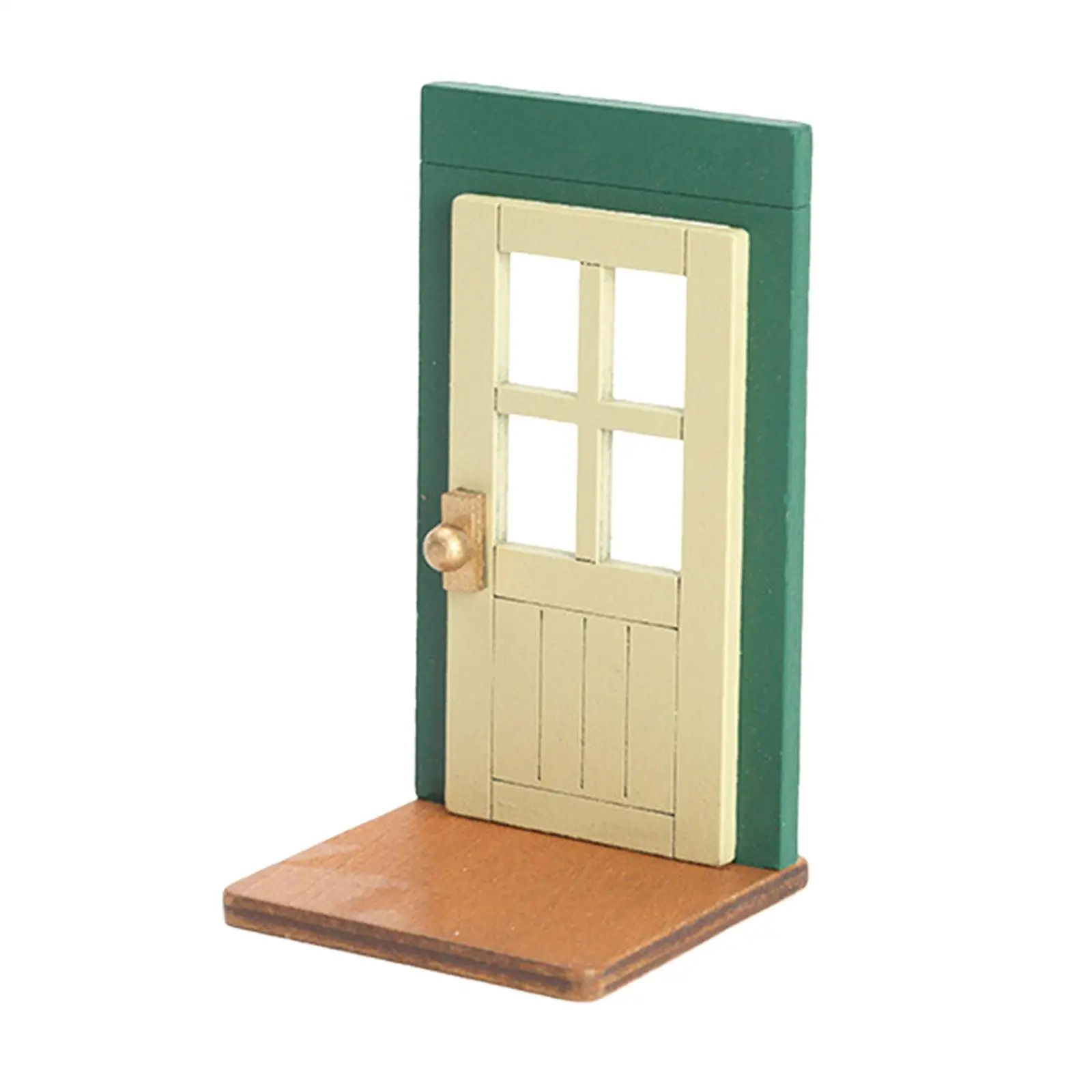 Dollhouse Miniature Wood Door Furniture DIY Accessories Preschool Simulation Dollhouse Door Ornaments Dollhouse Miniature Door