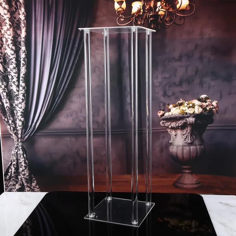 Clear Acrylic Flower Vase for Wedding Decoration, Table Centerpiece, Vintage Floral Stand, Columns for Marriage, 5 Set