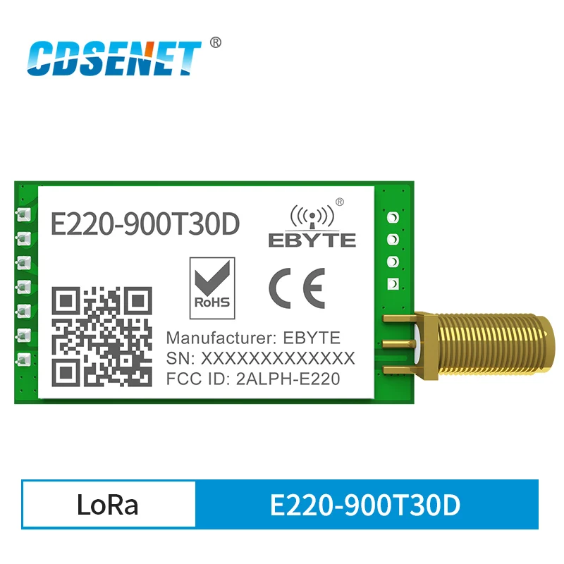 LLCC68 New LoRa 868 915 MHz Wireless Module 30dBm Long Range 10km RSSI CDSENET E220-900T30D SMA-K UART