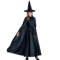 1 Halloween Wicked Witch, Death Cloak With Hat, Classic Long Style, Role Playing Party Dress, Suitable For Both Men and Women 3