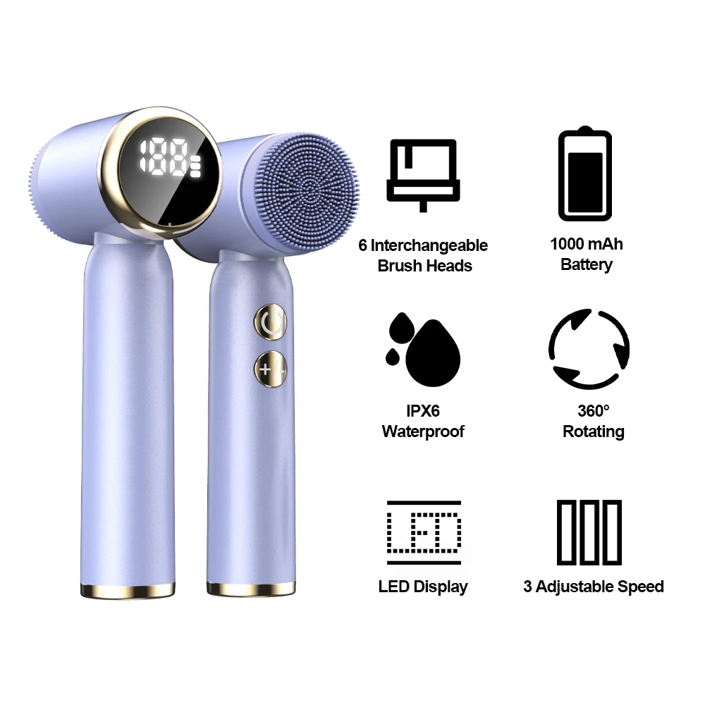 Silicone Facial Cleansing Brush Waterproof Face Cleaner Blackhead Removal Acne Pore Clean Skin Rejuvenation Beauty Care Machine 2