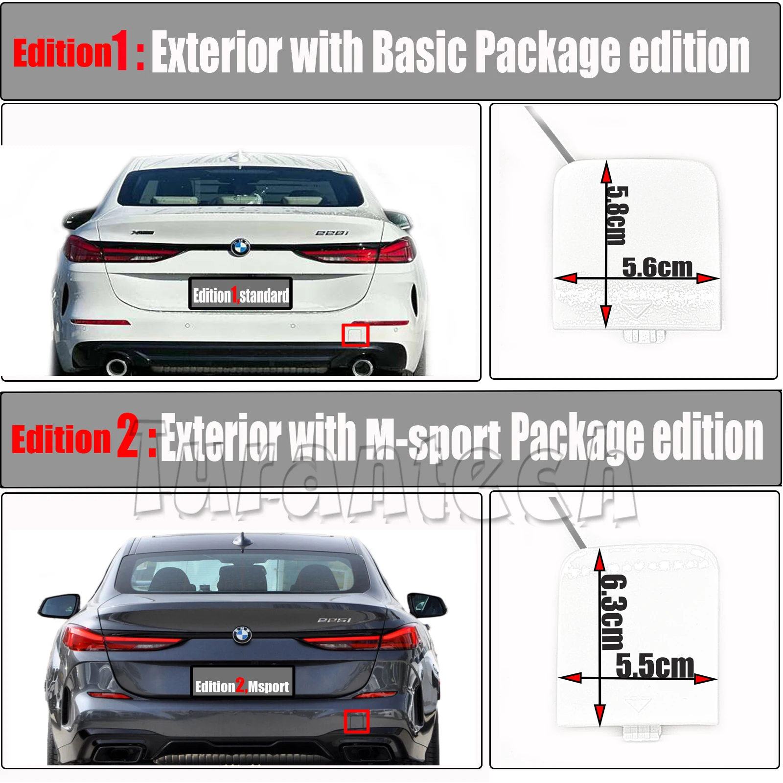 

Задняя крышка буксирного крюка для 20-24 BMW 2 Gran Coupe F44 4door Fit 216i 216d 218d 218i 218d 220d 220i 228i