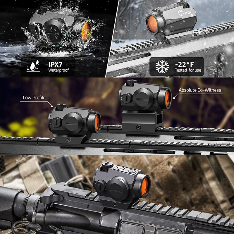 CVLIFE Rifle Red Dot 2 MOA Sight Scope JackalHowl Motion