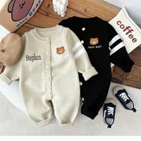 Personalized Customization Baby Spring and Autumn Boys and Girls Long Sleeve Knitted Sweater Creeper with Name Baby Gift 1