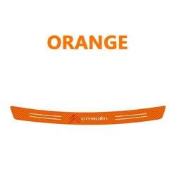 Carbon Fiber Car Trunk Tail Lip Guard Stickers - 101x8cm (Citroen - Orange)