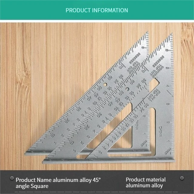 7 "Aluminum Alloy Triangle Ruler Precise Thickened Angle Ruler Aluminum Alloy Woodworking Measurement Woodworking Triangle Ruler 6