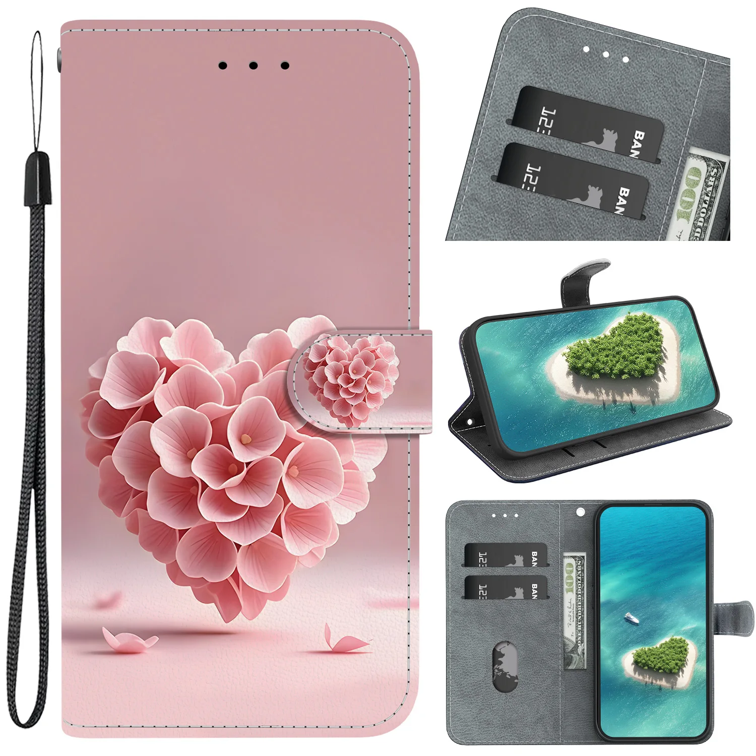 Premium Flip Leather Magnetic Wallet Phone Case with Book Design