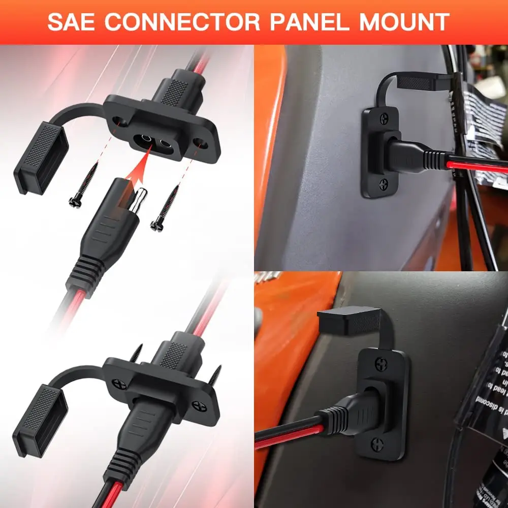 SAE Connector Cable SAE Quick Connector Harness SAE Adapter Male Plug to Female Socket Cable 1FT 12AWG Extension Cord