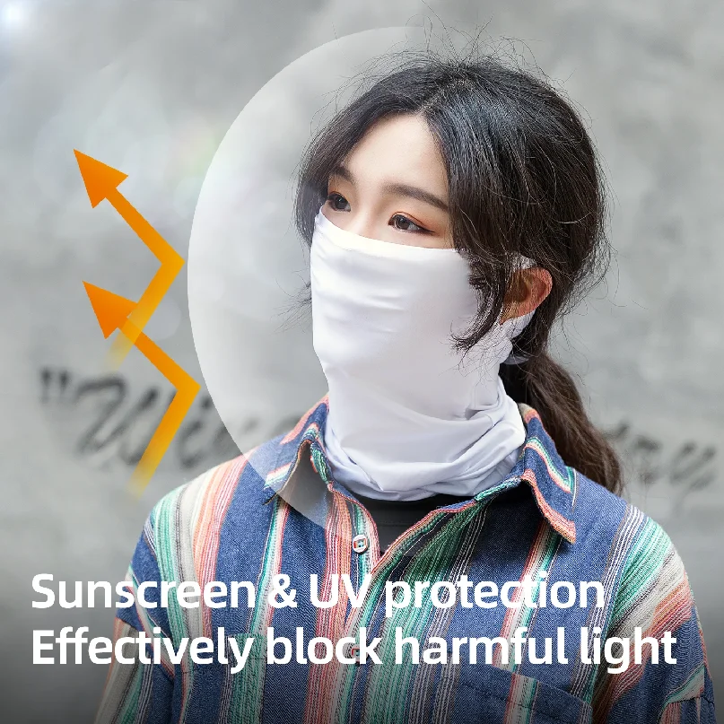 자외선 차단 아이스 실크 사이클링 페이스 마스크 UV400 땀 흡수 통기성 반다나 하이킹 오토바이 자전거 스카프 마스크