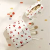Cherry Printing Makeup Bag Quilted Makeup Bag Large Flower Makeup Bag Women's Cotton Makeup Bag Flower Travel Wash Bag 2