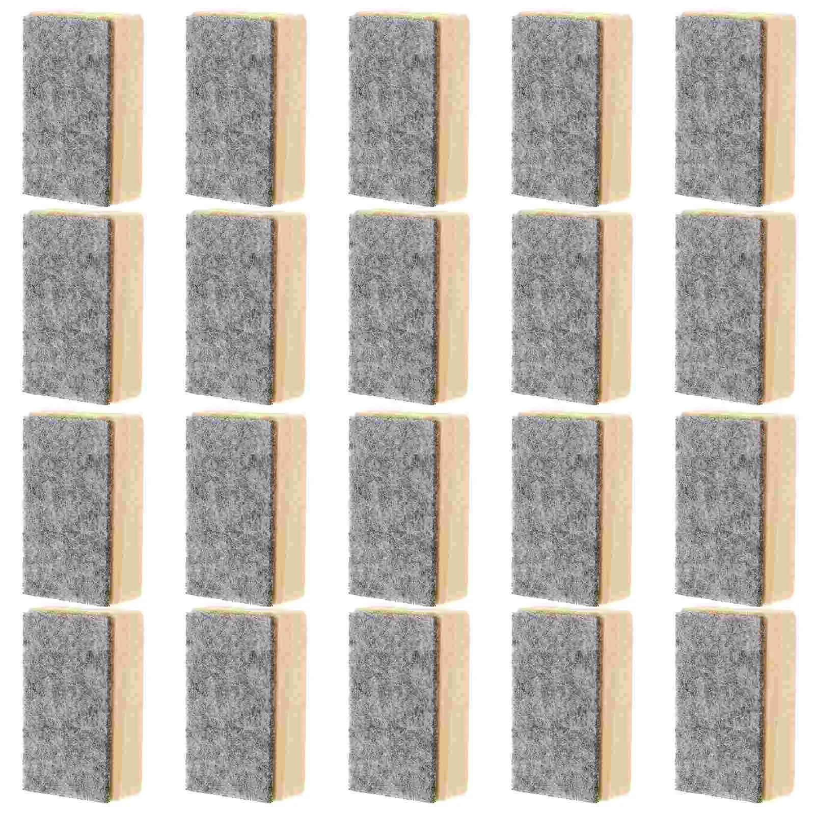 

20 Pcs Small Blackboard Eraser Chalkboard Cleaner Whiteboard Felt Wooden School Erasers for