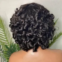Cheveux bouclés moelleux à la mode, couleur naturelle, cheveux courts avec frange, pas besoin de colle, peut être porté directement, perruque synthétique 2