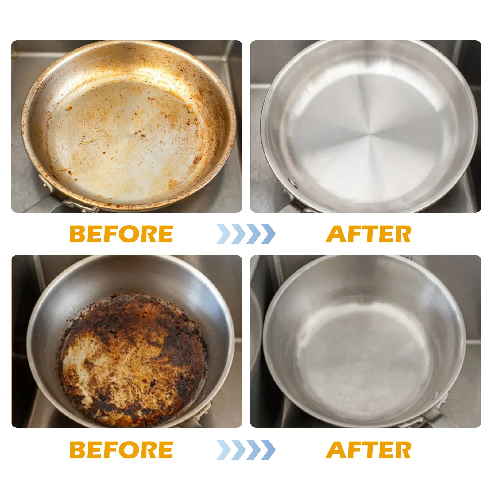 3pcs 250g Household Kitchen Cleaner Multifunction Kitchen Bathroom Cleaning Tools Powder Cleaner for Oil Stains Rust Dirt