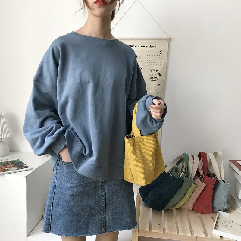 Small Corduroy Lunch Bag Women Eco Canvas Portable Tote Bags Mini Female Students Bento Picnic Food Bag Travel Handbags lunch bag bento bag