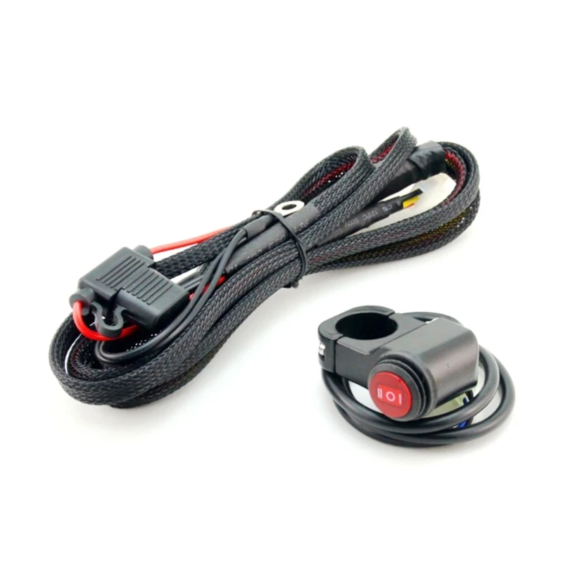 

Upgraded Motorcycles LED Spotlight Wire 12V 4A Wiring Harness Relay Loom Cable Kit High/Low Beam Light Cable Durable-
