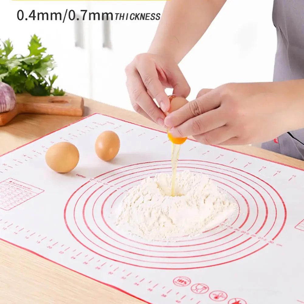Silicone Baking Mat Pad Baking Sheet Pizza Dough Maker Pastry Kitchen Gadgets Non-Stick Rolling Dough Mat Cooking Tools Bakeware
