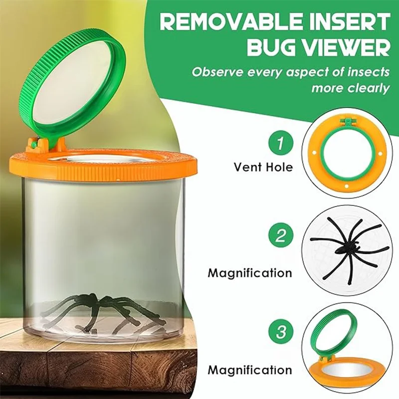 Insect Bug Catcher Magnifying Insect Bug Box Viewing Insects Explore Contactless Quick Release Insects Catching Tool for Kids 3
